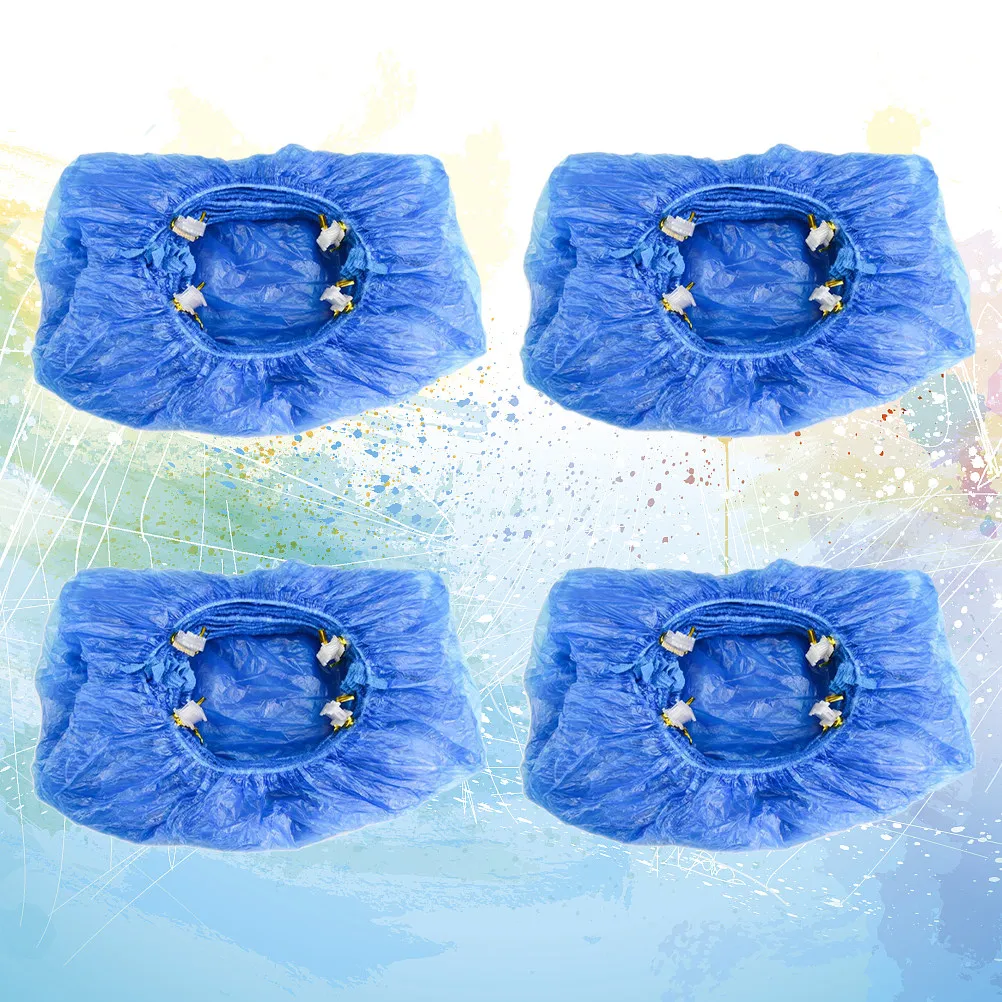 

100Pcs Plastic Shoe Covers Disposable Dustproof Antislip Breathable for Shoe Cover Machine Home Office Factory Plant
