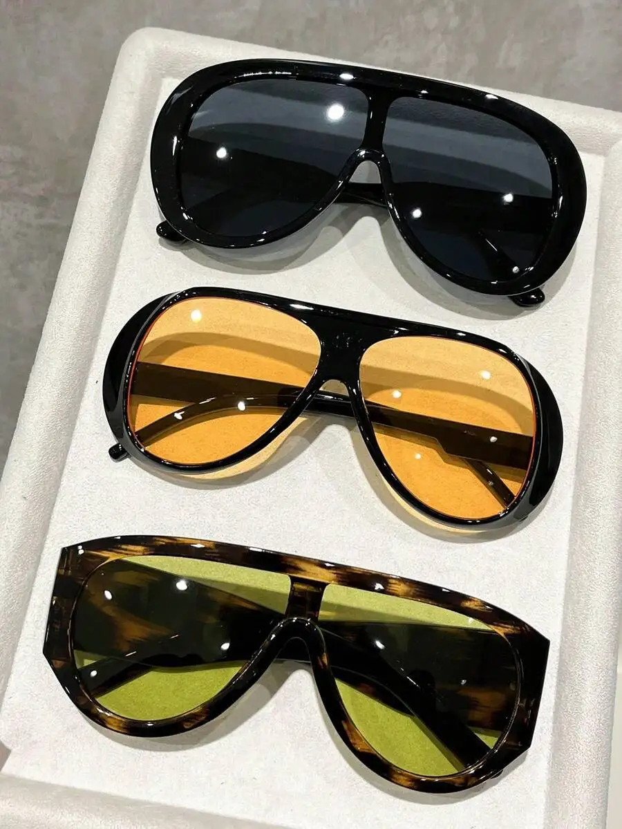 

2-4pcs Women Oversized Aviator Sunglasses Fashion Pilot Style For Outdoor Travel Driving