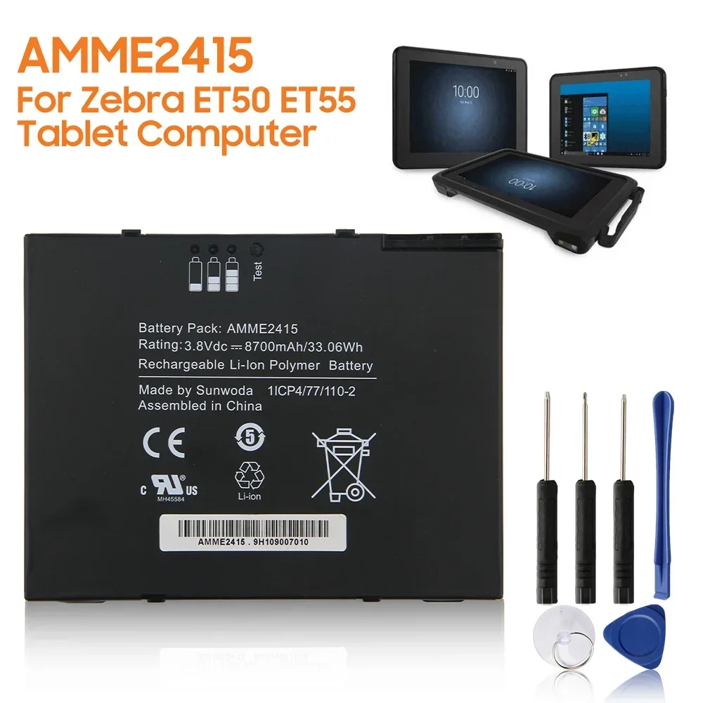 Replacement Battery AMME2415 For Zebra ET50 ET55 1ICP4/77/110-2 8700mAh