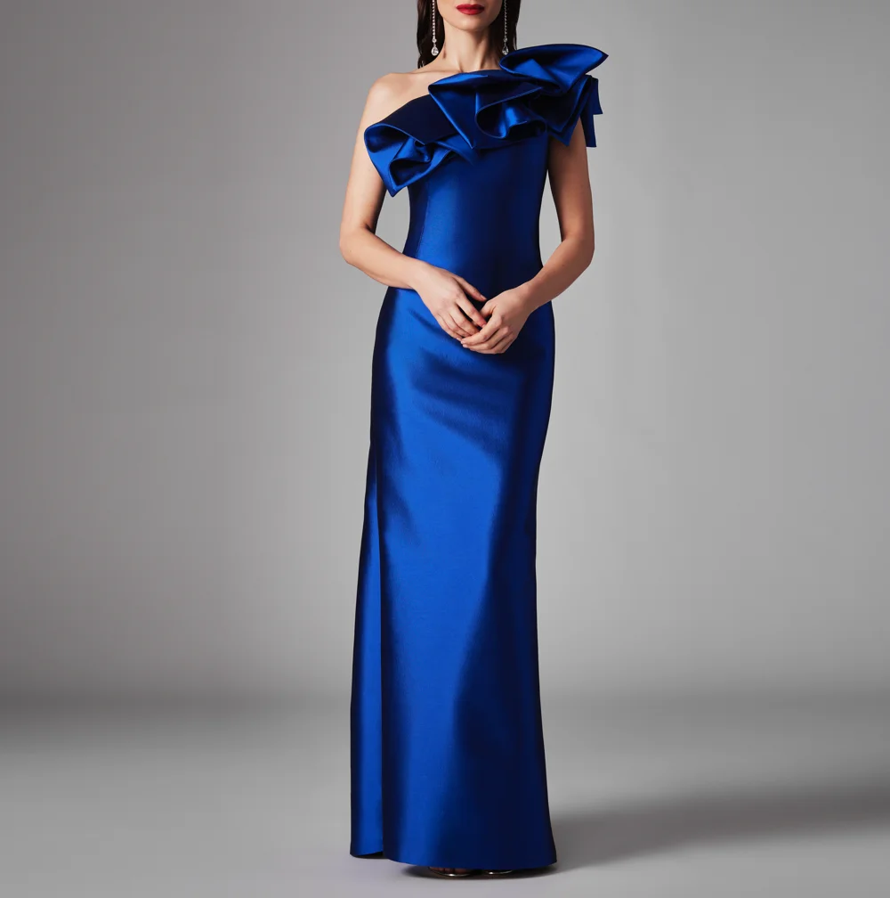 

Muloong One-shoulder Floor-Length Women Elegant And Pretty Luxury Prom Dress