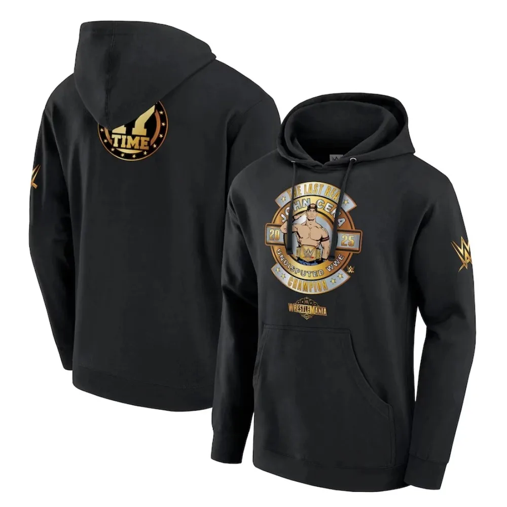 قام جون سينا بغطاء رأس سميك أزرق جديد لملابس الشارع النسائية غير الرسمية للزوجين، وداعًا لرحلة الشتاء للرجال #4