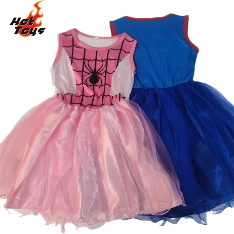 Hot Toys Spiderman Girls Dressed Kids Clothes Cosplay Costume Dress Toddler Christmas Outfits Halloween Little Girls Pink Dress