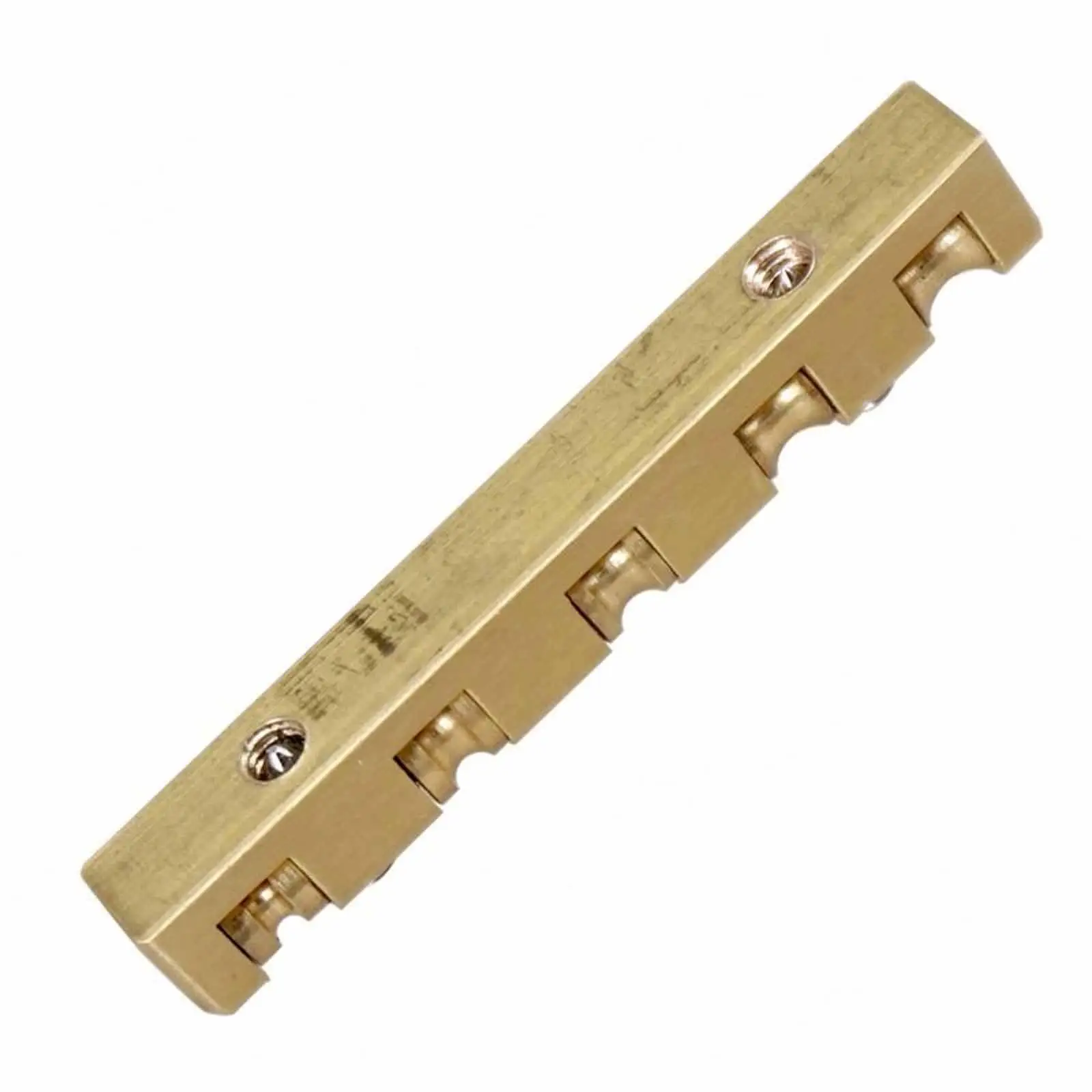 Guitar Roller Nut Replacement Set for Electric Bass Gold Brass Saddle with Shims and Hardware for Easy Installation