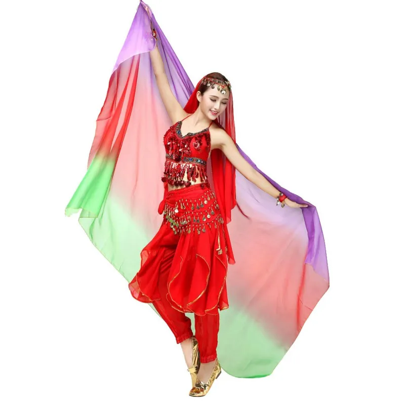 

Belly Dancing Chiffon Scarf Gradient Color Belly Dance Veils Stage Performance Props Female Show Costumes Hand Thrown Scarf