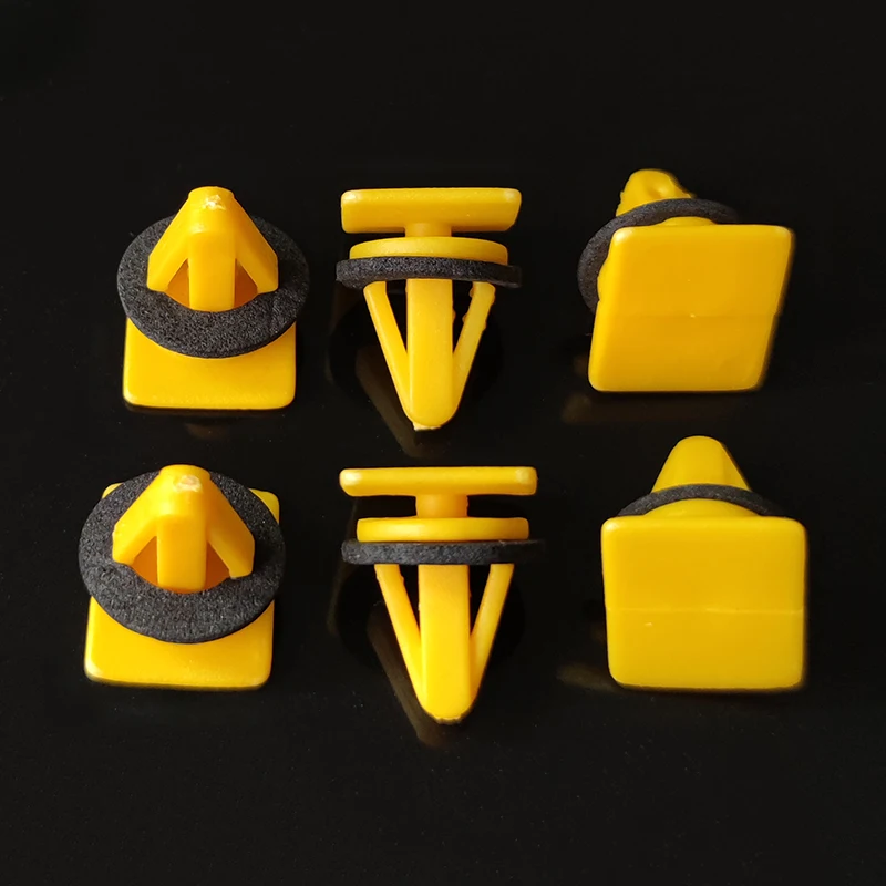 30/50pcs Plastic Auto Trim Clips for Side Skirts & Sill Mouldings For Kia / Hyundai 87756-4A000 Exterior Moulding Clips Yellow