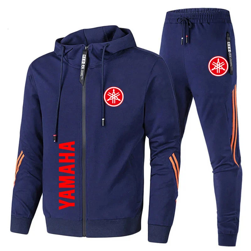 Nowa odzież Yamaha dres męska odzież sportowa sweter z zamkiem + spodnie 2-częściowe zestawy Casual Fitness Jogging bluza Yamaha ubrania męskie