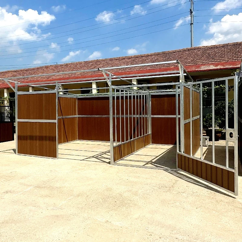 Hinge Door and Side Panel for Outdoor Protection Sturdy Portable Horse Shelter
