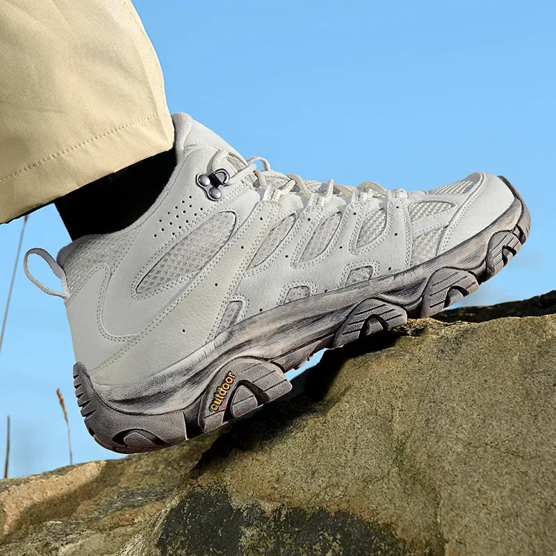 أحذية المشي لمسافات طويلة في الهواء الطلق الرجال مريحة خفيفة الوزن المضادة للانزلاق مقاومة للاهتراء منخفضة أعلى أحذية الرجال تنفس موضة عادية الرياضة الرجال #4