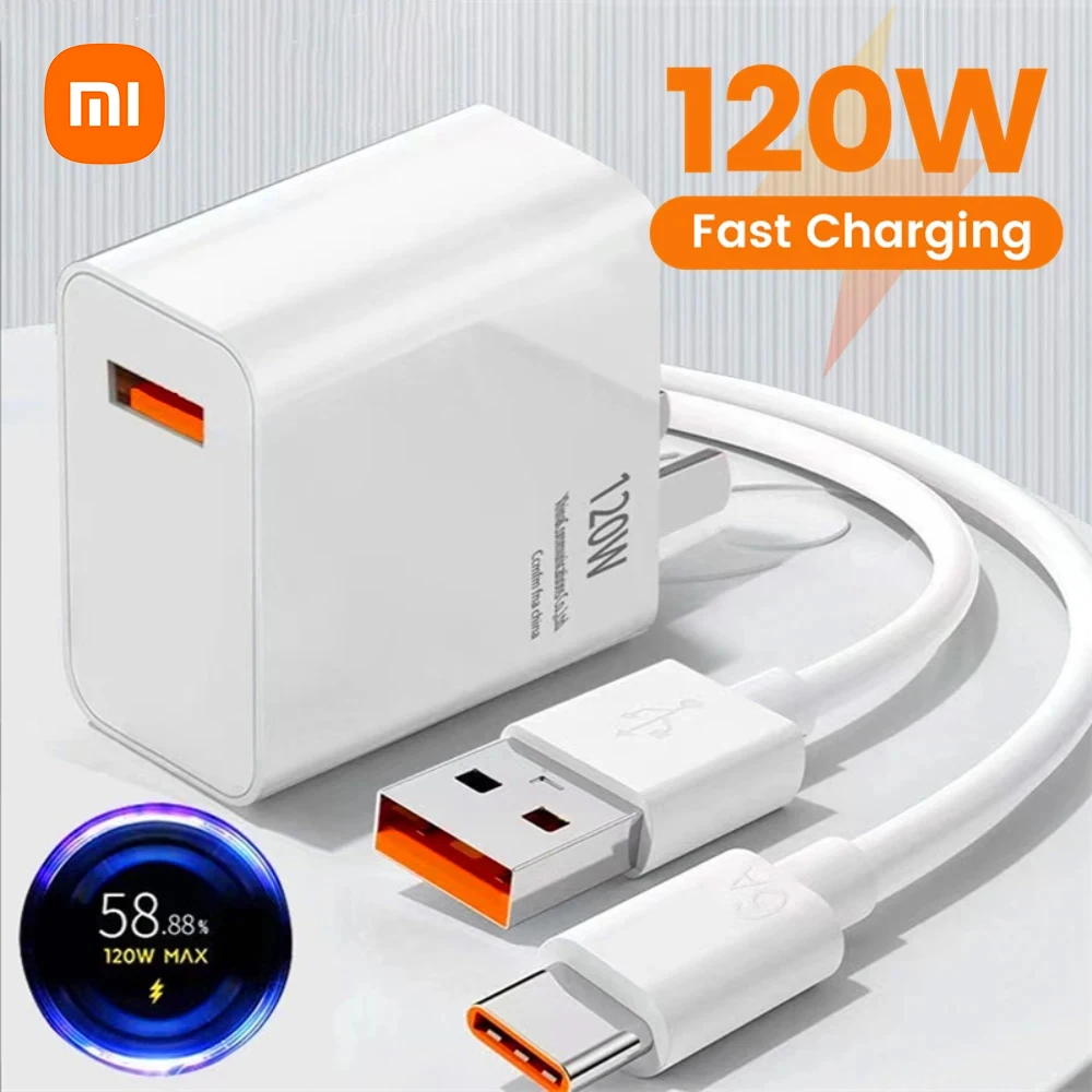 Xiaomi 14T 13 Pro 120W Original Charger Turbo Fast Charging EU/US Plug Power Adapter 6A Type C Cable For Redmi K80 K70 K50 Pro