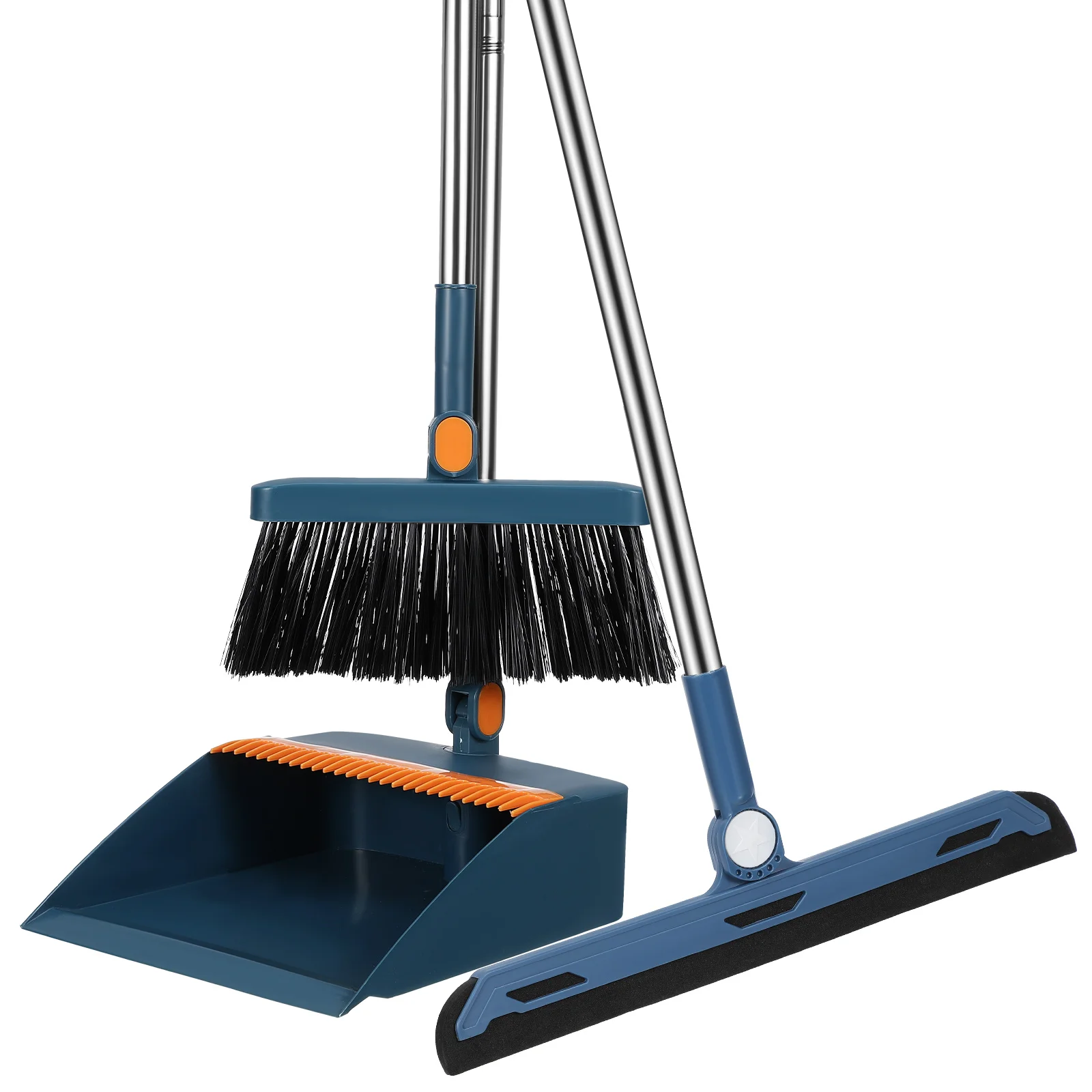 Folding Broom Set Scraper Tool With Dustpan Collapsible And Remover Brooms For Sweeping Indoor Plastic House Office Dustpans