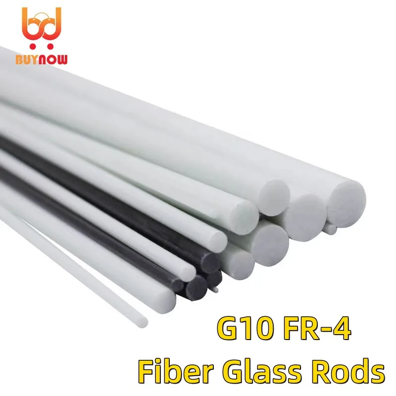 25cm/50cm/1 Meter Long FR4 White Fiberglass Rod Solid Fiberglass Rod G10 Epoxy Resin Insulation Rod Factory Direct Sales