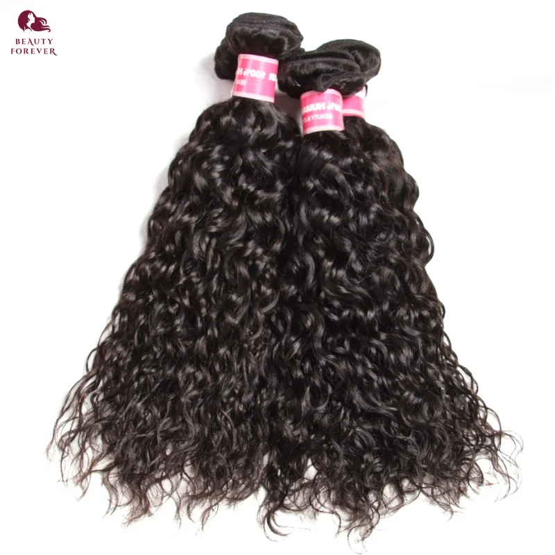 Beautyforever Water Wave Bundles Human Hair Grade 12A 100% Unprocessed Brazilian Raw Virgin Human Hair Bundles Double Draw Weft