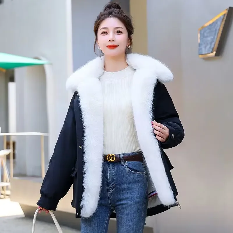 2024年冬新作 ポップポップ ウォームコート 新綿コート ショート丈 大きめ プラッシュ 厚手 ファーカラー フード付き コットンコート パーカー レディース ピンク