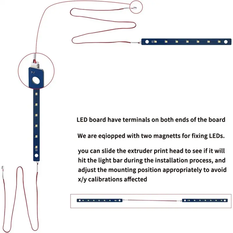 CYCLI-Flexible For Adventurer 5M/5M Pro Led Strip Lights For 3D Printer- 2Pack 3D Printer Led Light With 7Pcs Lamp Beads