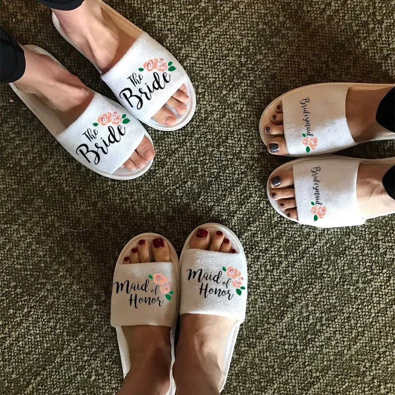 bride Bridesmaid maid of honor sister mother of the groom Slippers wedding Bachelorette hen Party Bridal shower Proposal gift