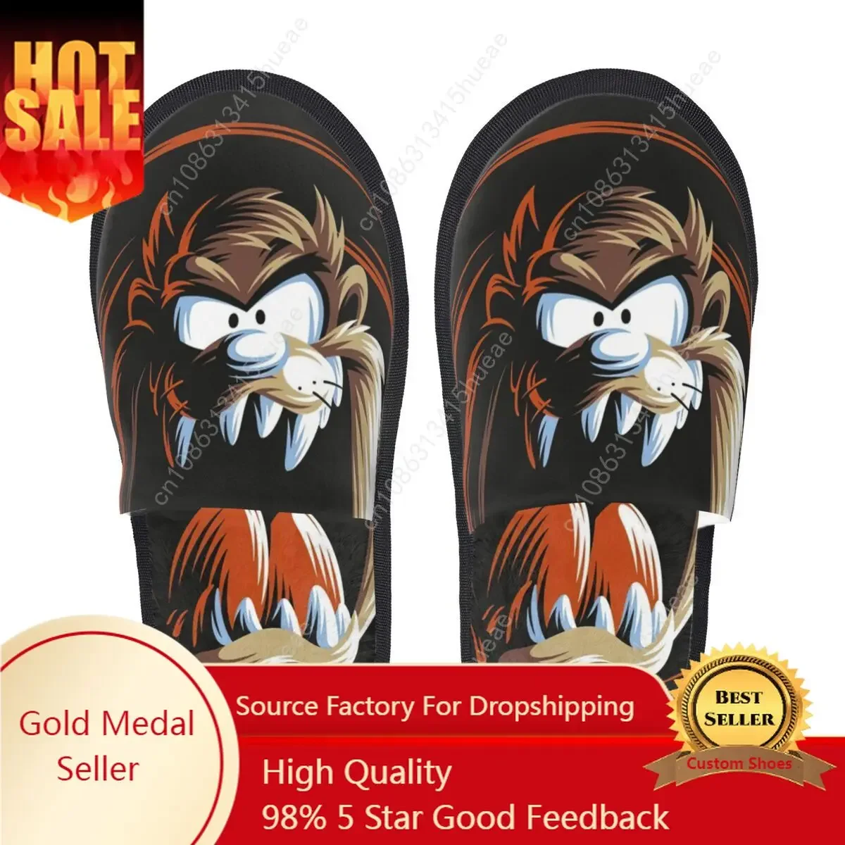 Tasmanian Devil Comfort Scuff Memory Foam Slippers Women Taz Cartoon Bedroom House Shoes