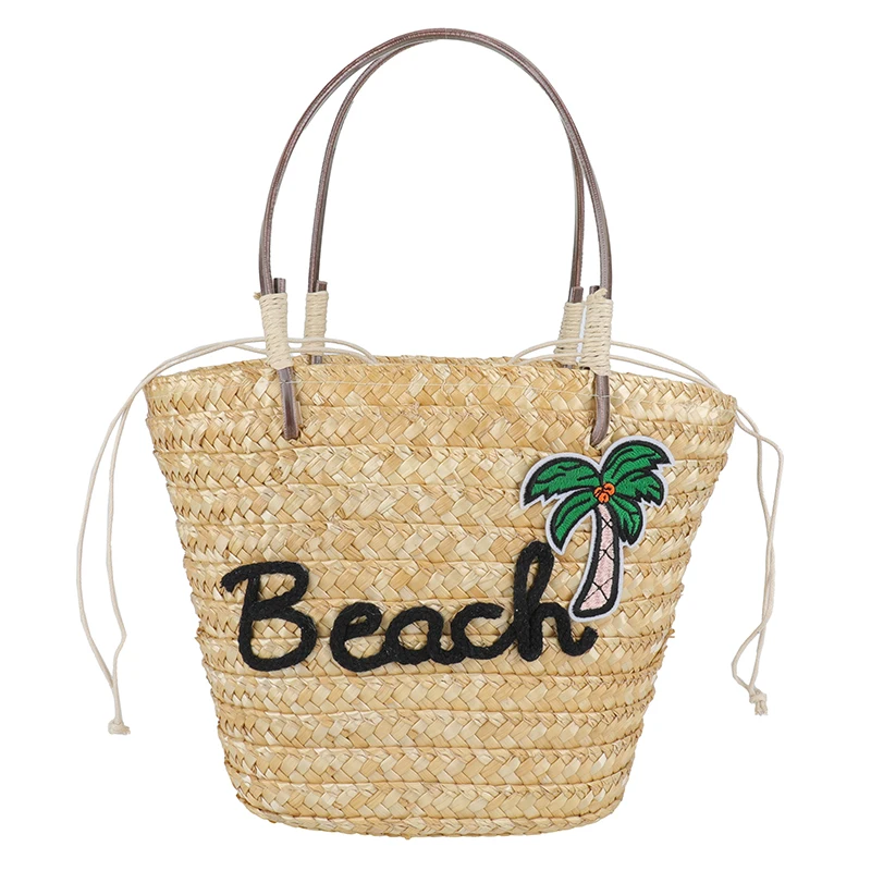 

Высококачественные женские соломенные сумки-ведра, повседневные плетеные сумки через плечо для женщин, модные новые пляжные сумки-мессенджеры для дам