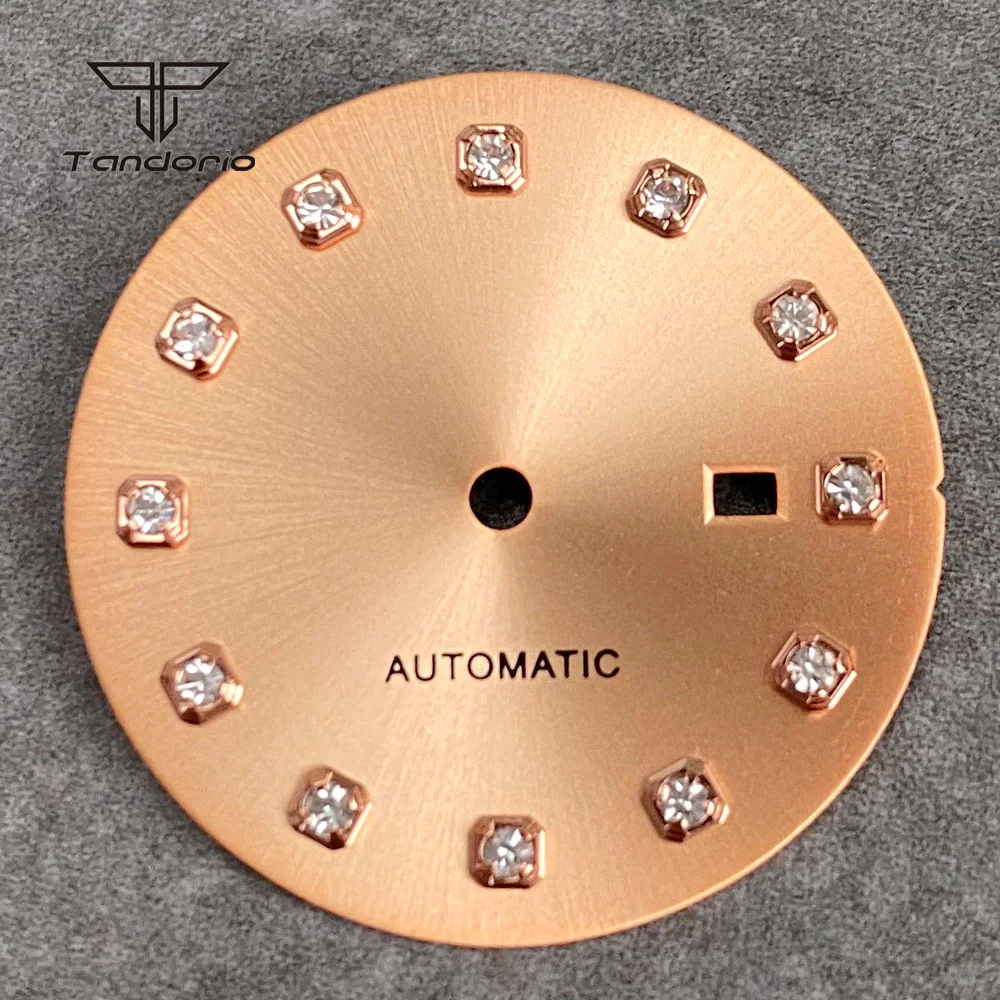 24.54mm Multicolor Sunburst Face Automatic Watch Dial Date Window Fit NH05 Movement Women Wristwatch Accessories Diamond Markers