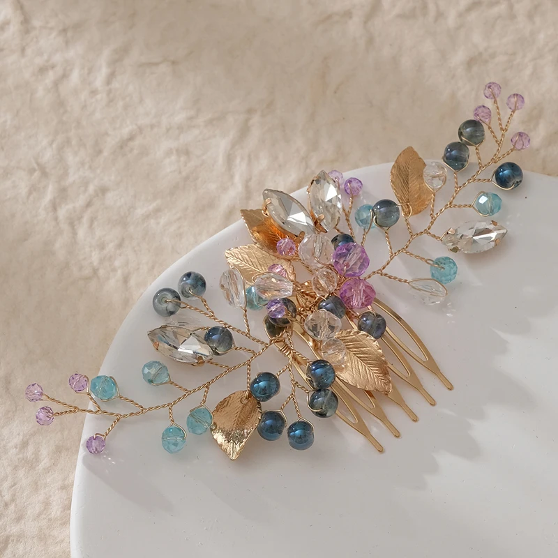 New Wedding Hair Accessories Hair Clips Hairpin Crystal Bride Headdress for Women Faux Pearl Barrettes Hair Combs Hair Decor image 4