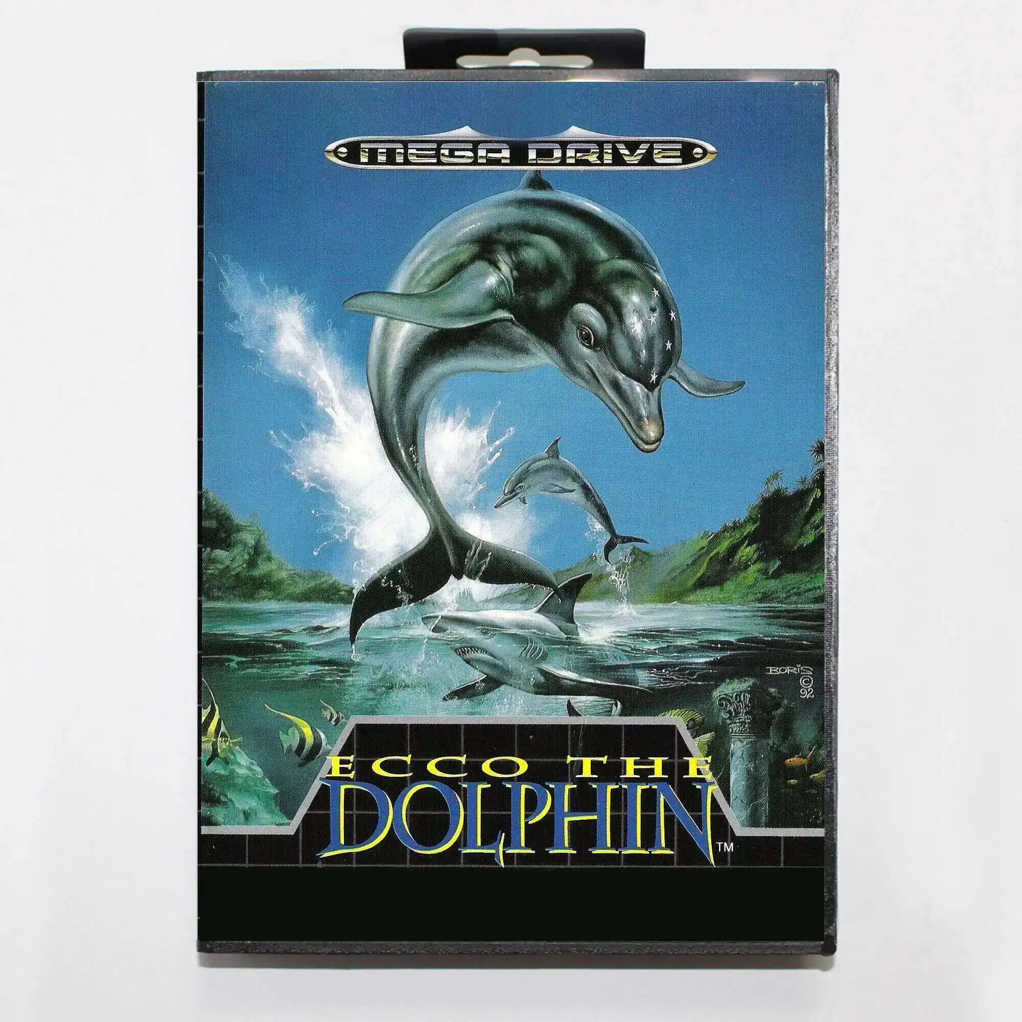 Tarjeta de juego Ecco The Dolphin MD con caja europea para sistema Sega Genesis Megadrive de 16 bits