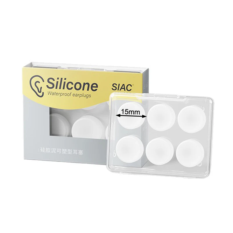 6 قطعة سدادات الأذن سيليكون قابلة لإعادة الاستخدام سدادات الأذن للنوم السباحة السفر العمل دراسة الحد من الضوضاء سدادات الأذن المرنة