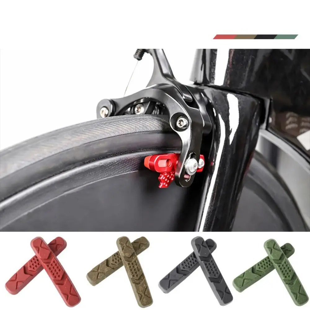 1 Pair Rubber Bicycle V-brake Pads Replaceable Caliper Brake Pads Bicycle Brake Pads Carbon Part Drawer Type Bike Brake Blocks