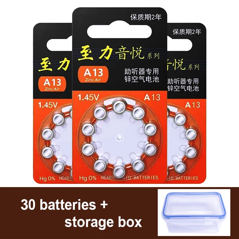 Hearing Aid Batteries 13 a13 13a p13 PR48 Zinc Air Cell Button Battery 1.45v for Hearing Aids use Battery Size 13 with BOX