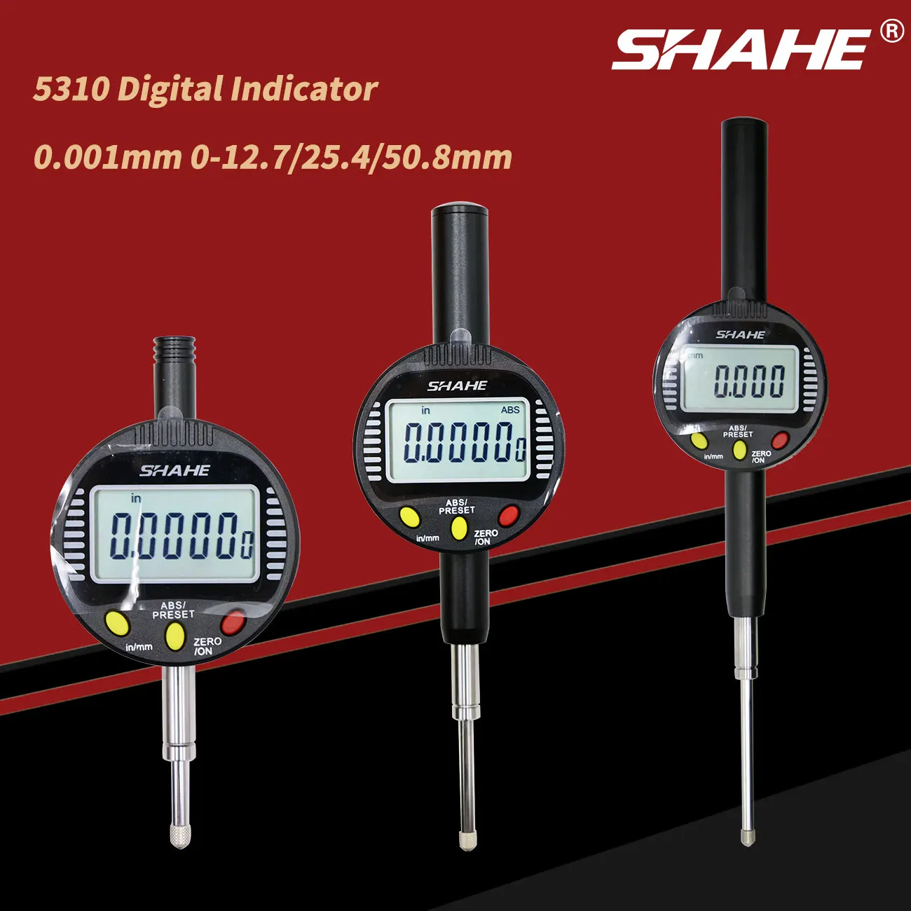 

SHAHE 0-10/0-25/0-50 mm 0.001 mm Digital Dial Indicator Digital Dial Electronic Lcd Digital Indicator Precision Tool