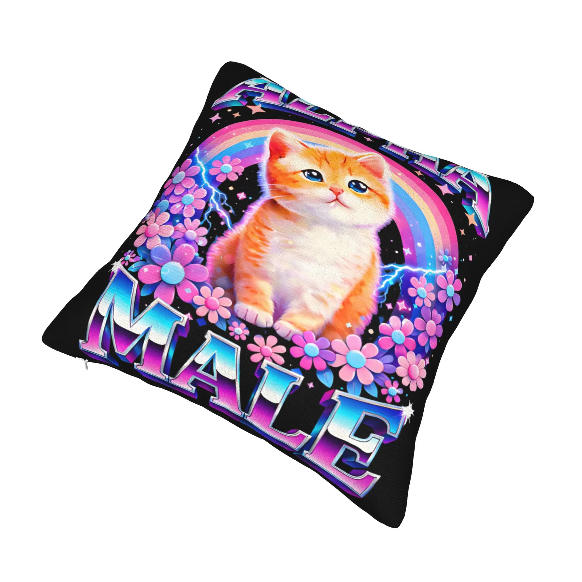 Alpha Male Cat Kitten Funny  Pillow Cover Stuff Printed Cushion Cover Decorations  Throw Pillow Case Cover Chair Multi Size