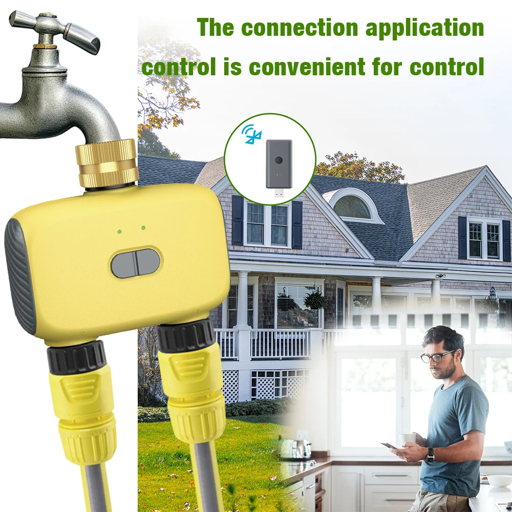Bluetooth Smart Garden Sprinkler Water Timer 2 Way Rain Delay Timer Programmable Automatic Irrigation Controller Support Alexa