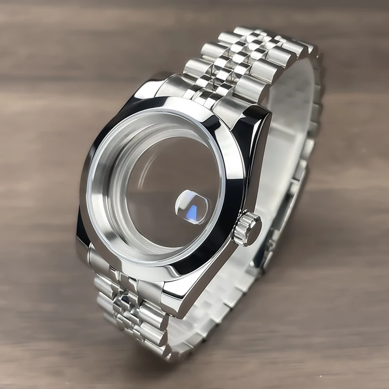 39mm platte bezel NH35 kast saffierglas roestvrijstalen kast voor Seik Mod vervangende onderdelen passend voor NH35 NH36 uurwerk horlogekasten