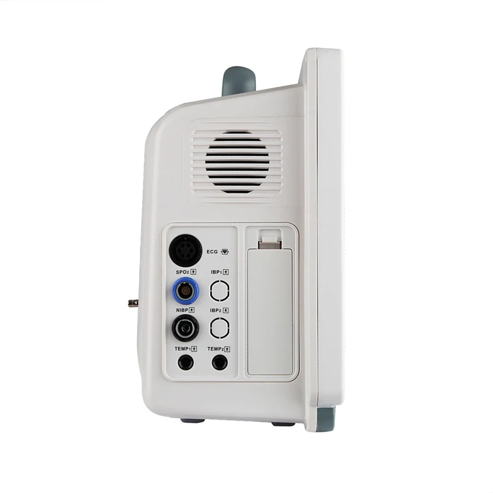 Uso animal Pantalla grande LCD de 12 pulgadas seis parámetros PR ECG TEMP SPO2 NIBP HR RESP Monitor de paciente veterinario para mascotas