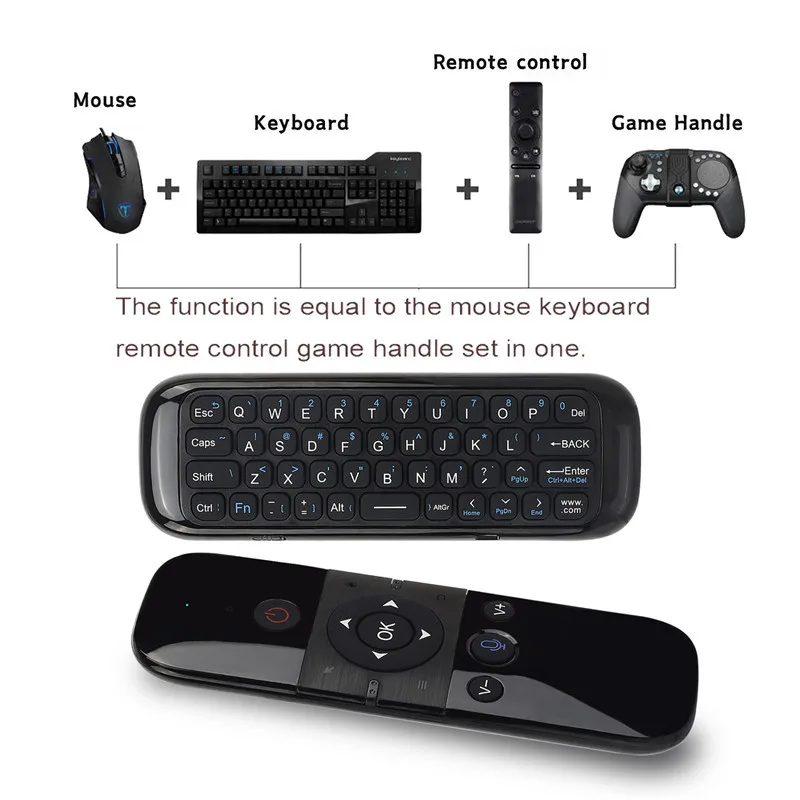 2.4G Air Mouse Smart Voice Control Wireless Keyboard 2 in 1 Rechargeable Remote Control Gyroscope IR Learning for Android TV Box