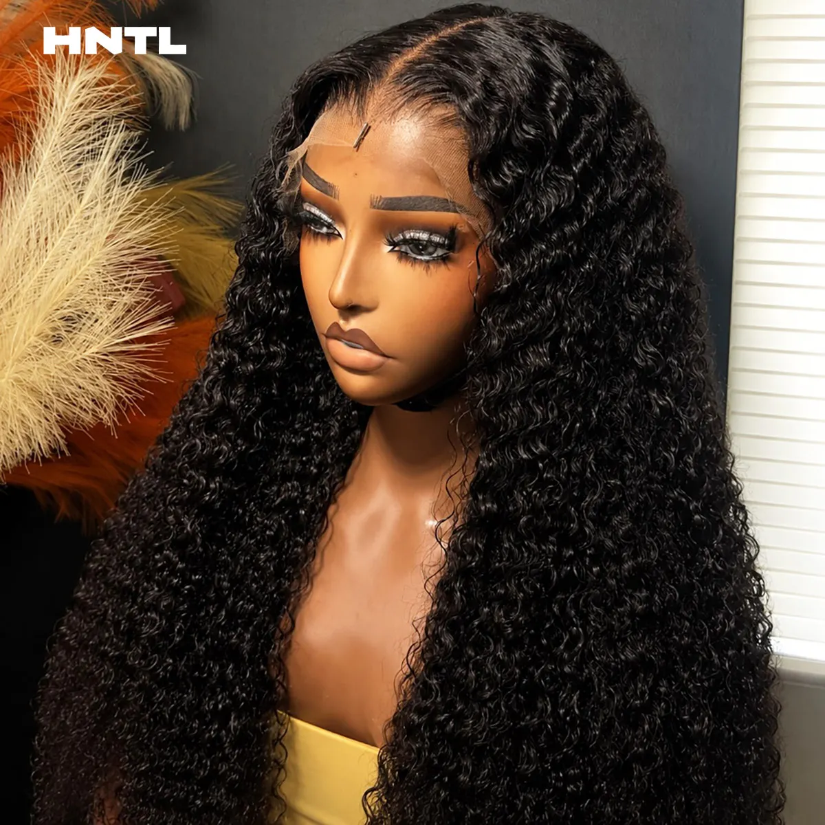 Natural Black Pixie Curly 13x6 HD Transparent Lace Front Wig 100% Human Hair 360/13x4 Glueless Curly Wigs 350 Density Wear & Go