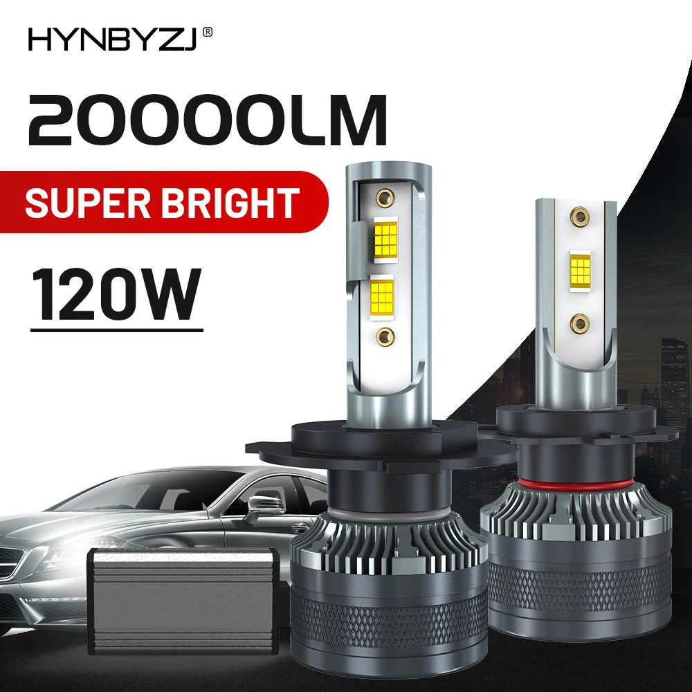 

HYNBYZJ H7 LED Headlight 20000LM 120W H4 H1 H11 H8 H9 9005 9006 9007 9008 HB3 HB4 HB5 H13 6000K LED Bulbs Fog Lights