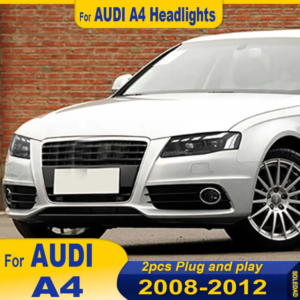 

Автомобильные фары для AUDI A4 A4L 2008-2012, светодиодные фары, стиль, замена DRL, дневные фары, проектор, личность, автоаксессуары