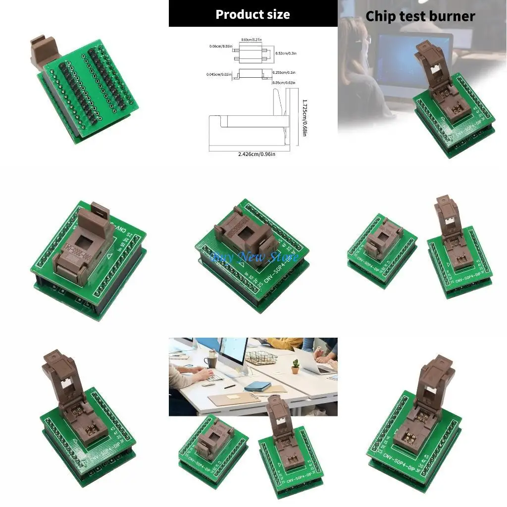 

20CE SOP4 Испытательная база на старение для анализа чипов и загрузки прошивки, пространство 2,54 мм