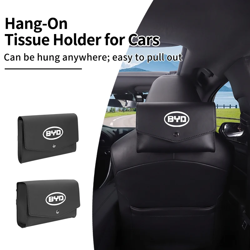 Leather Car Seat Back Tissue Box Sun Visor Tissue Box Holder For BYD M6 G3 G5 T3 13 F3 F0 S6 S7 E5 E6 Tang Song Qing Yuan Max