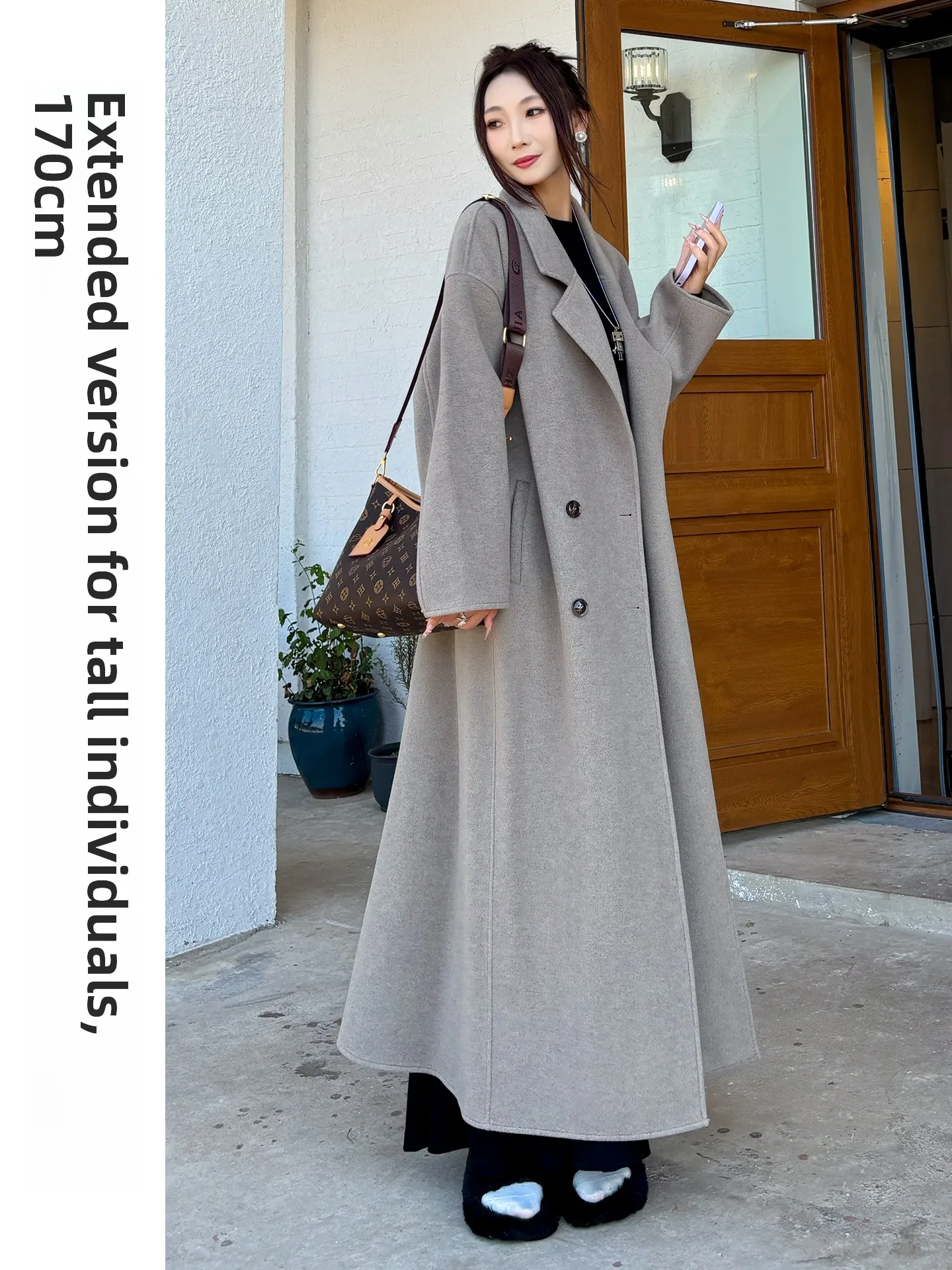 

ay двустороннее шерстяное пальто женское Camere высокого класса длинная уникальная красивая шерстяная верхняя одежда зимняя корейская свободная посадка