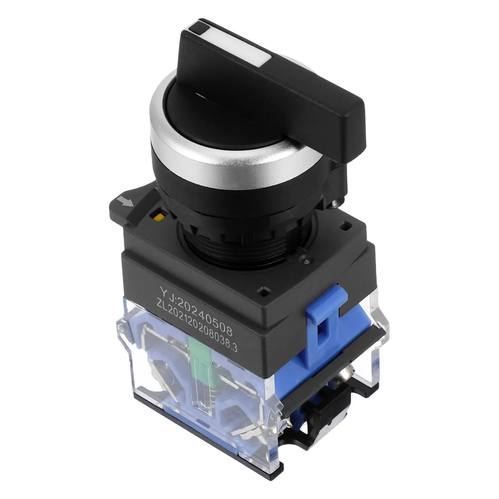 Rotary 3-Position Selector Switch Knob Maintained Latching Electrical Equipment Panel Mount Changeover Switch 0- Stable