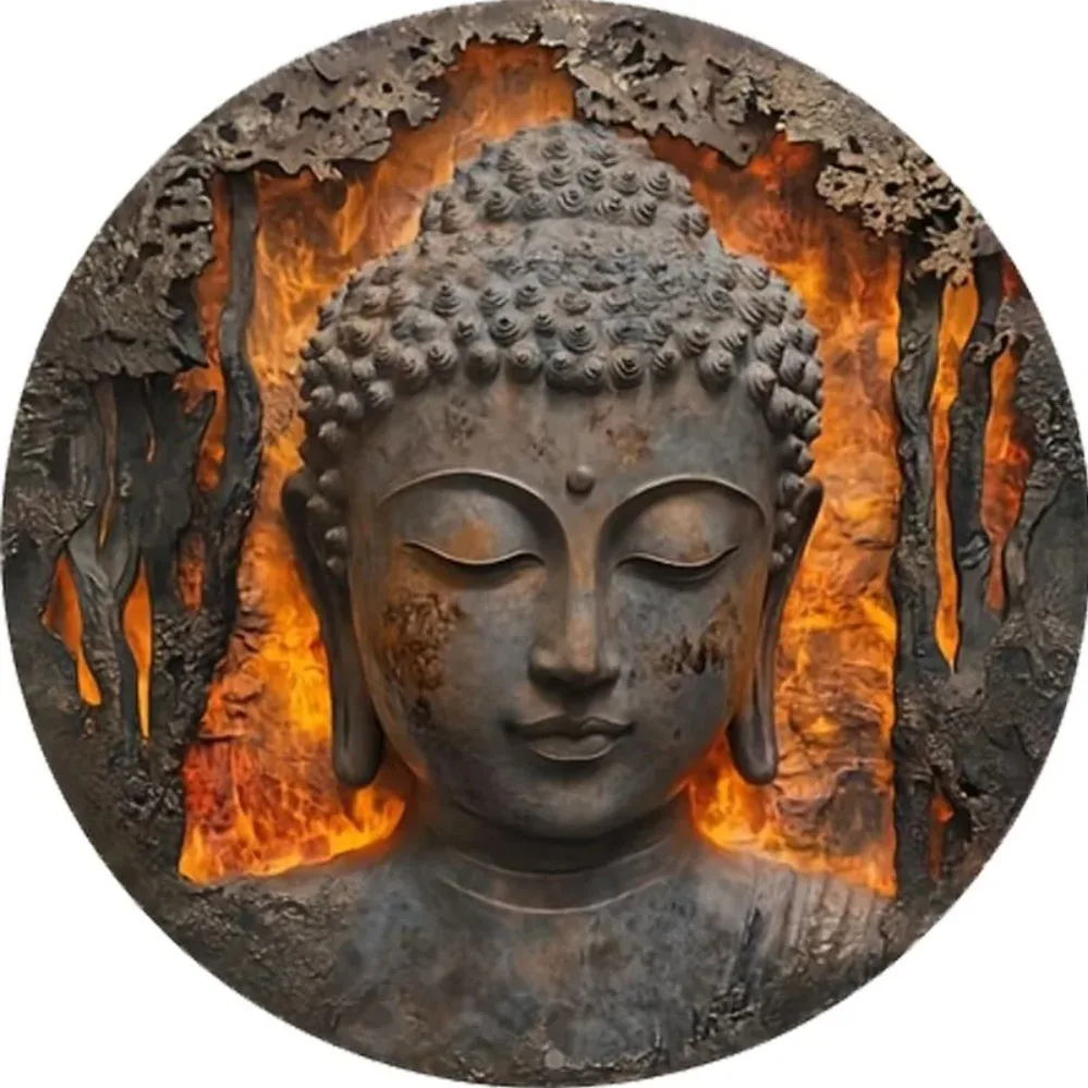 Buddha Head Decorative Metal Sign Plate | Zen-Inspired Home & Bar/Kitchen Decor