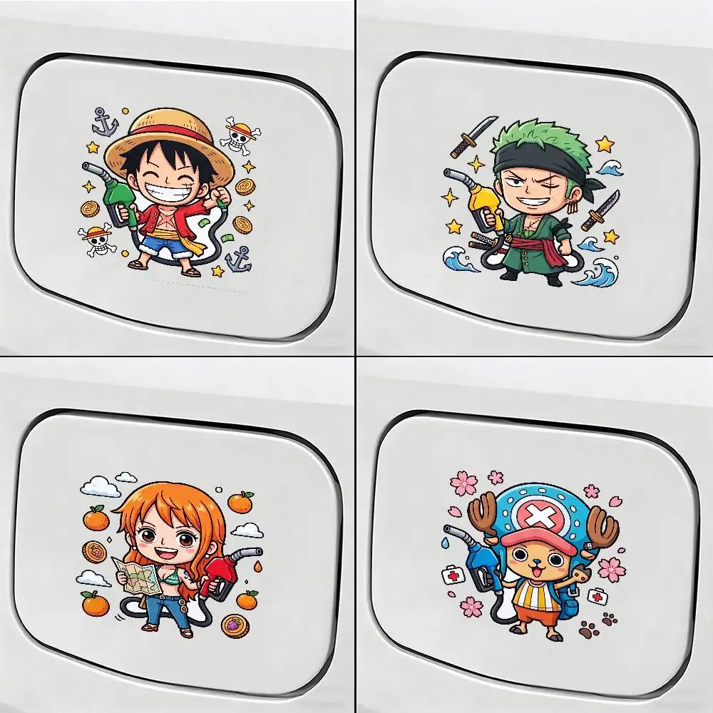 

Универсальная наклейка на крышку бензобака с изображением аниме One Piece, декоративная наклейка для экстерьера автомобиля, водонепроницаемая наклейка