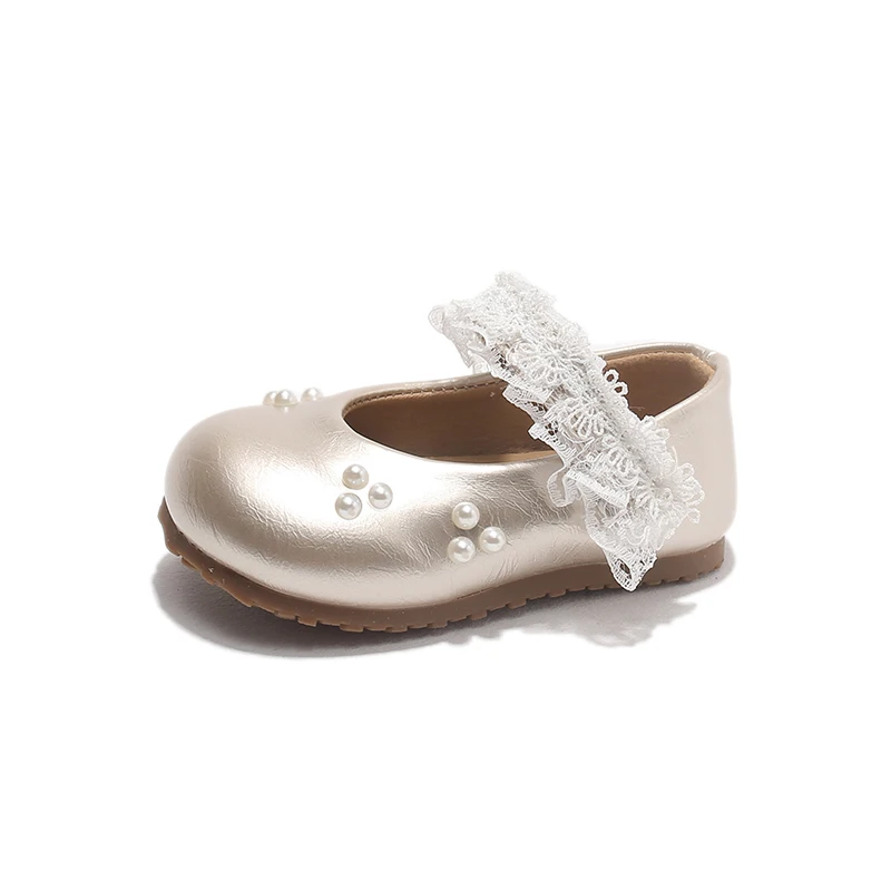 Mumoresip Sweet Girls Flat Shoes Round Toes Baby Walking Shoes Sweet Lace 2026 New Fashion Toddler Princess Shoes Soft Bottom view 6