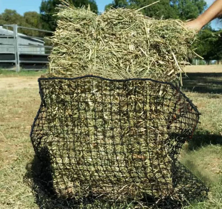 Custom Cuttable Hanging Slow Feed Hay Bag Horse Goat Forage Storage Net