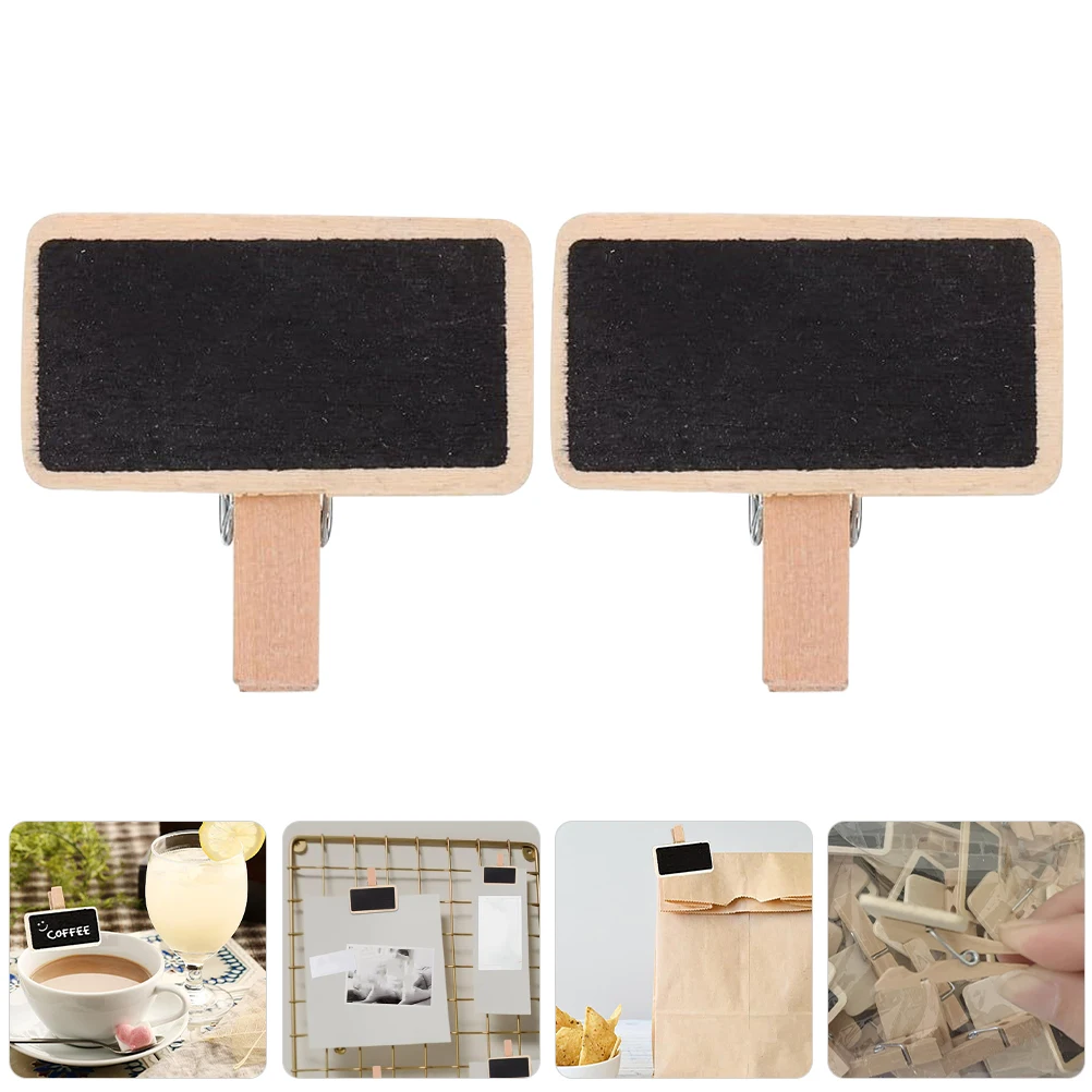 

50Pcs Mini Chalkboard Signs Wooden Clip Board Chalkboard Signs for Food and Garden Messages Wooden Blackboard Clip