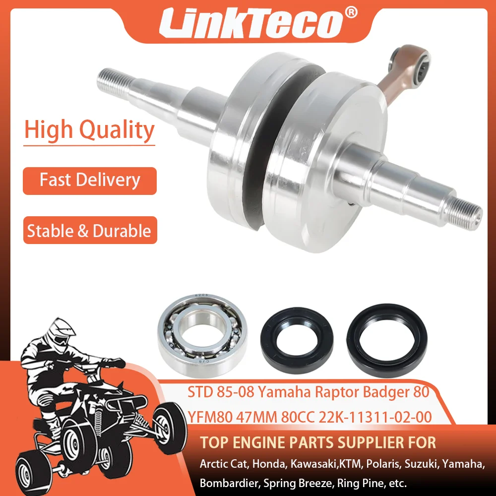 

85-08 STD Bore 47MM 80CC Crankshaft Assembly Kit Replacement For Yamaha YFM80 Raptor Badger 80 93310-11268-00 93306-20529-00