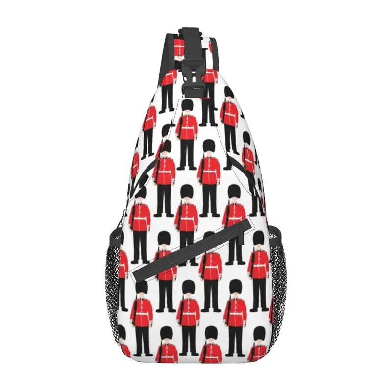 Mochila de hombro cruzada personalizada para hombres, mochila de viaje, mochila de pecho con Honda de soldados británicos, Inglaterra, Londres