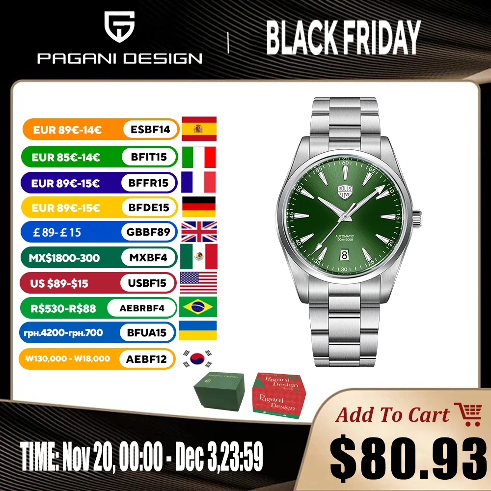 

2025 New Men's Watches RollsTimi Automatic Watch For Men Mechanical Wristwatches NH35 Man Gift AR Sapphire Mirror Luminous Clock