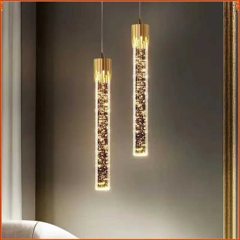New Modern Pendant Light Fixtures Crystal Led Bar Hanging Bedside Lamps Living Room Bedroom Indoor Lighting Creative Home Decor