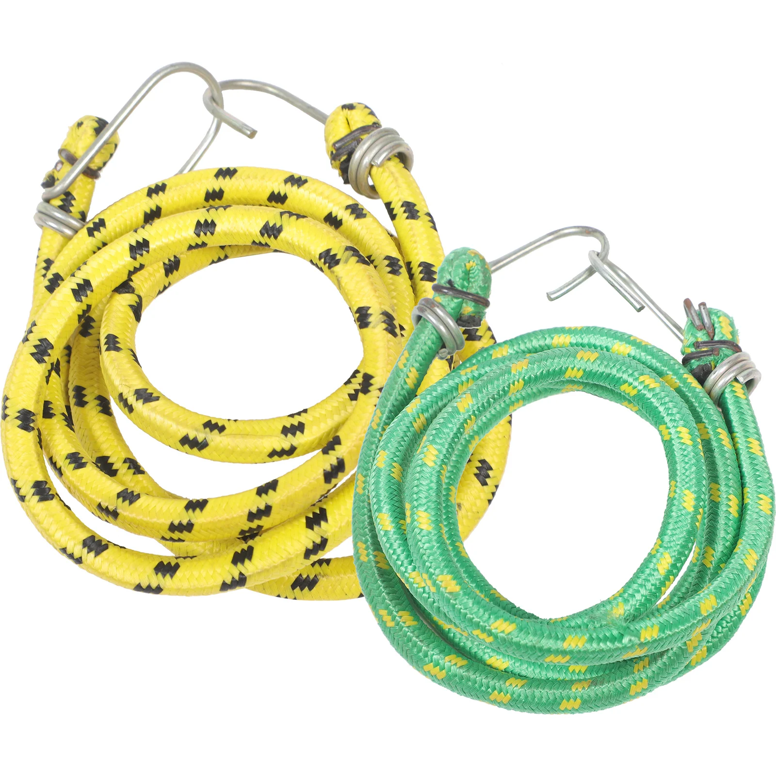 

2pcs Rubber Adjustable Bungee Cords Hooks 8mm x 1.5m Elastic Straps Bikes Scooters Luggage Heavy Duty Outdoor Truck Use